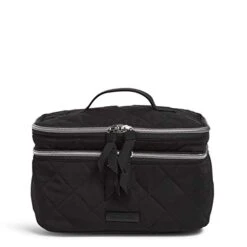 Vera Bradley Women's Organizer Vera Bradley Women S Performance Twill Brush Up Cosmetic Makeup Case Black One Size, Black, One Size US