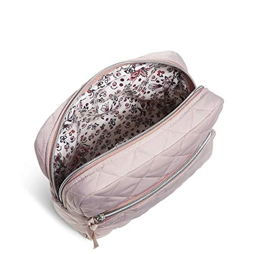 Vera Bradley Women's Performance Twill Large Cosmetic Makeup Organizer Bag, Dover Mauve, One Size 2 Vera Bradley Women's Performance Twill Large Cosmetic Makeup Organizer Bag, Dover Mauve, One Size - Image 2