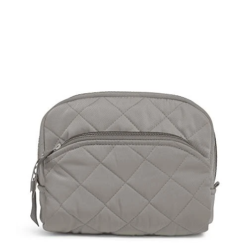 Vera Bradley Women's Performance Twill Medium Cosmetic Makeup Bag, Tranquil Gray, One Size 1 Vera Bradley Women's Performance Twill Medium Cosmetic Makeup Bag, Tranquil Gray, One Size