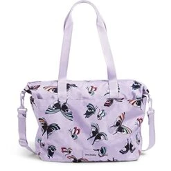 Vera Bradley Recycled Lighten Up Reactive Tote Bag, Lavender Butterflies
