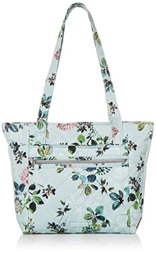 Vera Bradley Performance Twill Small Vera Tote Bag, Seawater Blooms 1 Vera Bradley Performance Twill Small Vera Tote Bag, Seawater Blooms