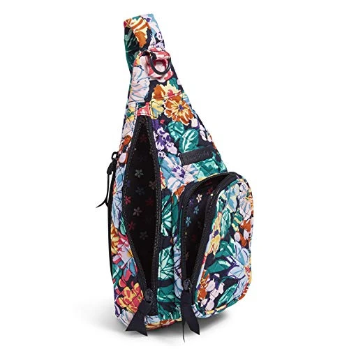 Vera Bradley Women's Cotton Mini Sling Backpack, Happy Blooms, One Size 3 Vera Bradley Women's Cotton Mini Sling Backpack, Happy Blooms, One Size - Image 3