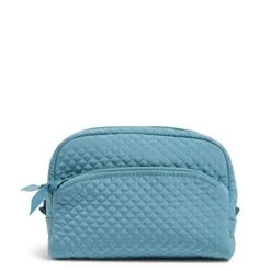 Vera Bradley Microfiber Medium Cosmetic Makeup Organizer Bag, Seashore Blue