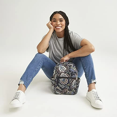 Vera Bradley Womens Cotton Small Backpack Bookbag, Love You Lots - Recycled Cotton, One Size US 2 Vera Bradley Womens Cotton Small Backpack Bookbag, Love You Lots - Recycled Cotton, One Size US - Image 2