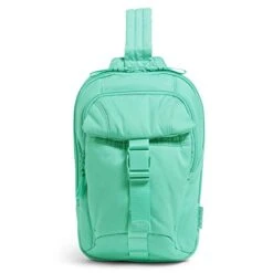 Vera Bradley Utility Sling Backpack, Turquoise Sky-Recycled Cotton