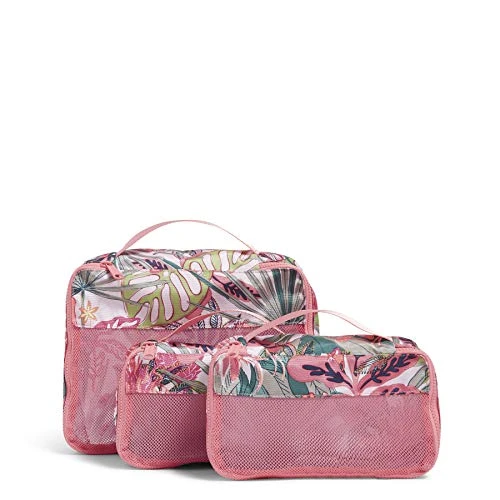 Vera Bradley Recycled Lighten Up Reactive Packing Cube Set, Rain Forest Canopy Coral 1 Vera Bradley Recycled Lighten Up Reactive Packing Cube Set, Rain Forest Canopy Coral
