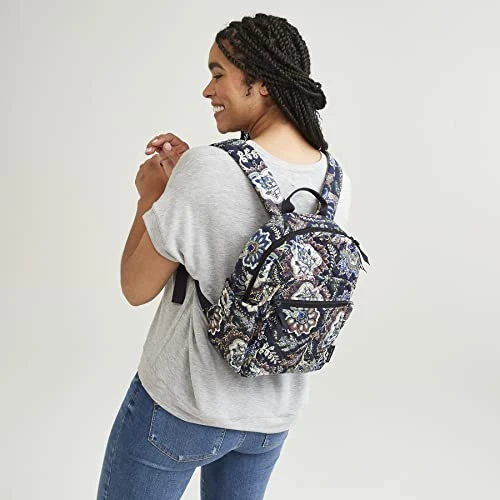 Vera Bradley Womens Cotton Small Backpack Bookbag, Love You Lots - Recycled Cotton, One Size US 3 Vera Bradley Womens Cotton Small Backpack Bookbag, Love You Lots - Recycled Cotton, One Size US - Image 3