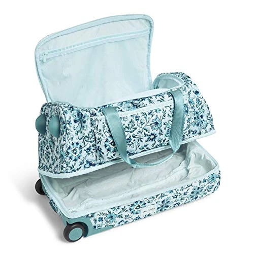 Vera Bradley Women's Recycled Lighten Up ReActive Foldable Duffel Rolling Suitcase, Cloud Floral, One Size 2 Vera Bradley Women's Recycled Lighten Up ReActive Foldable Duffel Rolling Suitcase, Cloud Floral, One Size - Image 2