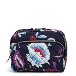 Vera Bradley Women's Performance Twill Lay Flat Cosmetic Makeup Organizer Bag, Mayfair In Bloom, One Size