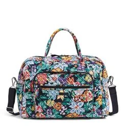 Vera Bradley Cotton Weekender Travel Bag, Happy Blooms