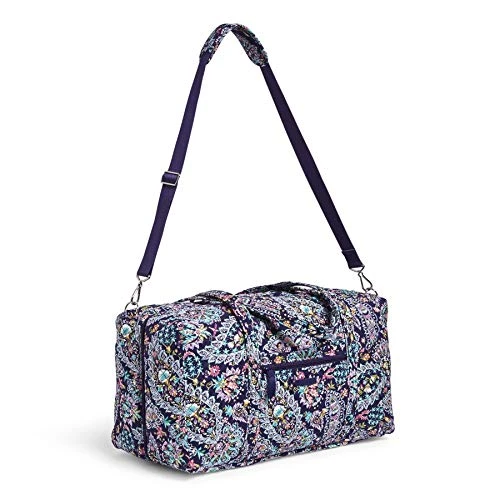 Vera Bradley Women's Cotton Lay Flat Travel Duffle Bag, French Paisley, One Size 4 Vera Bradley Women's Cotton Lay Flat Travel Duffle Bag, French Paisley, One Size - Image 4