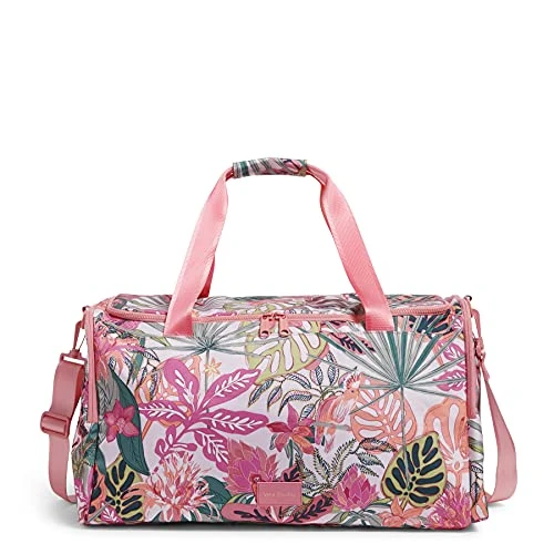 Vera Bradley Women's Recycled Lighten Up Reactive Travel Duffle Bag, Rain Forest Canopy Coral, One Size 1 Vera Bradley Women's Recycled Lighten Up Reactive Travel Duffle Bag, Rain Forest Canopy Coral, One Size