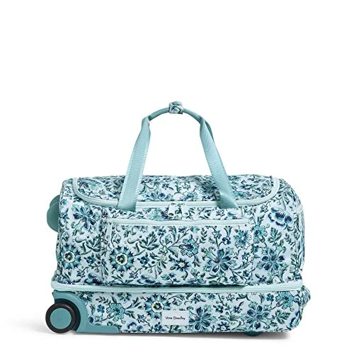 Vera Bradley Women's Recycled Lighten Up ReActive Foldable Duffel Rolling Suitcase, Cloud Floral, One Size 1 Vera Bradley Women's Recycled Lighten Up ReActive Foldable Duffel Rolling Suitcase, Cloud Floral, One Size