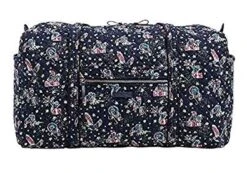 Vera Bradley Iconic Large Travel Duffel In Holiday Owls, Signature Cotton