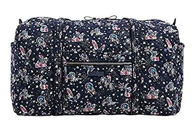 Vera Bradley Iconic Large Travel Duffel In Holiday Owls, Signature Cotton 1 Vera Bradley Iconic Large Travel Duffel In Holiday Owls, Signature Cotton