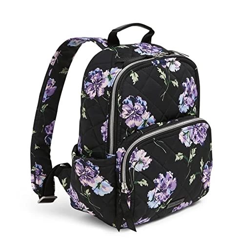 Vera Bradley Womens Performance Twill Small Backpack Bookbag, Floating Plum Pansies, One Size US 5 Vera Bradley Womens Performance Twill Small Backpack Bookbag, Floating Plum Pansies, One Size US - Image 5