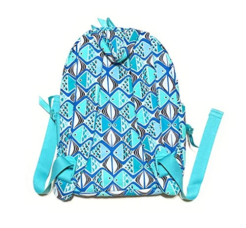 Vera Bradley Essential Compact Backpack Go Fish Blue 2 Vera Bradley Essential Compact Backpack Go Fish Blue - Image 2