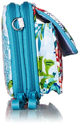 Vera Bradley Iconic RFID All In One Crossbody, Signature Cotton, Shore Thing 4 Vera Bradley Iconic RFID All In One Crossbody, Signature Cotton, Shore Thing - Image 4