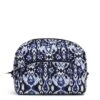 Vera Bradley Women's Cotton Large Cosmetic Makeup Organizer Bag, Ikat Island, One Size