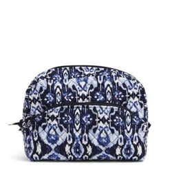 Vera Bradley Women's Cotton Large Cosmetic Makeup Organizer Bag, Ikat Island, One Size