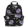 Vera Bradley Womens Performance Twill Small Backpack Bookbag, Floating Plum Pansies, One Size US