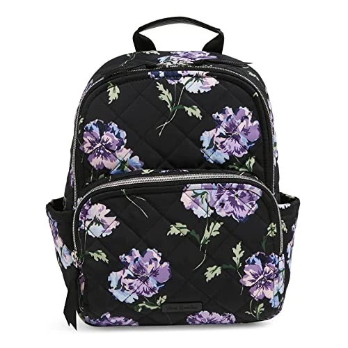 Vera Bradley Womens Performance Twill Small Backpack Bookbag, Floating Plum Pansies, One Size US 1 Vera Bradley Womens Performance Twill Small Backpack Bookbag, Floating Plum Pansies, One Size US