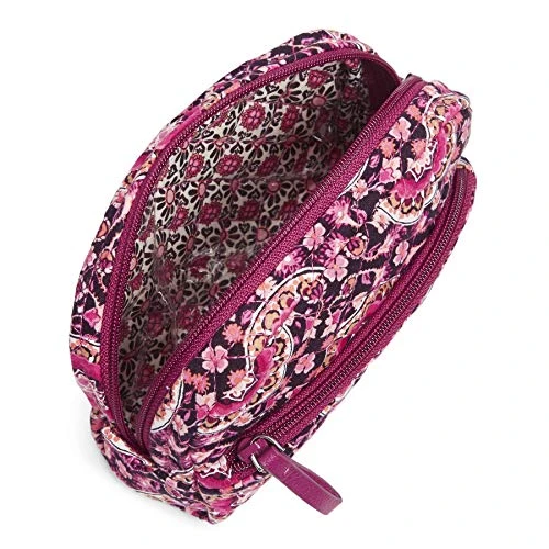 Vera Bradley Women's Cotton Mini Cosmetic Makeup Organizer Bag, Raspberry Medallion, One Size 2 Vera Bradley Women's Cotton Mini Cosmetic Makeup Organizer Bag, Raspberry Medallion, One Size - Image 2