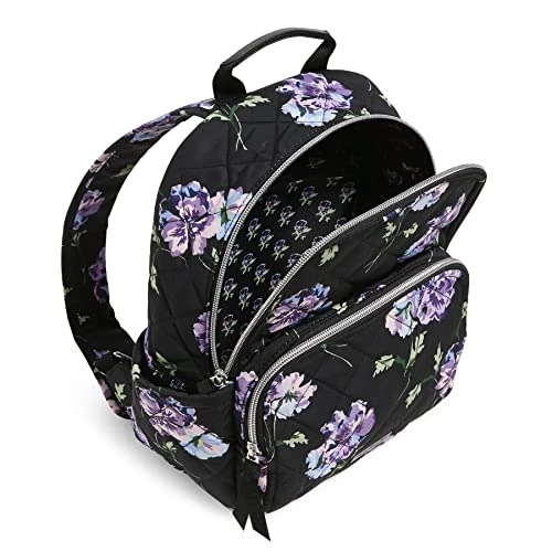 Vera Bradley Womens Performance Twill Small Backpack Bookbag, Floating Plum Pansies, One Size US 4 Vera Bradley Womens Performance Twill Small Backpack Bookbag, Floating Plum Pansies, One Size US - Image 4