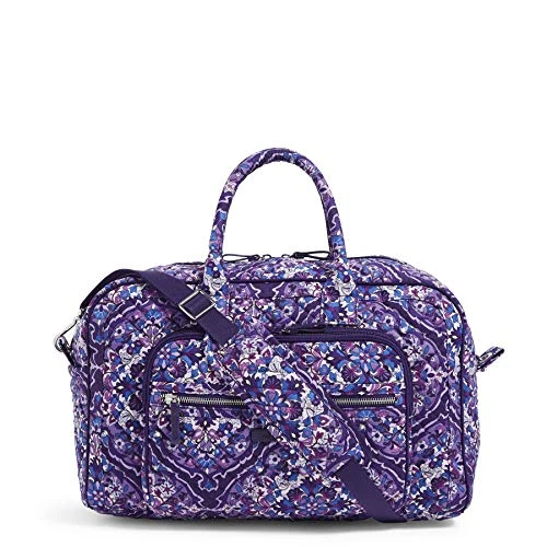 Vera Bradley Cotton Compact Weekender Travel Bag, Regal Rosette 1 Vera Bradley Cotton Compact Weekender Travel Bag, Regal Rosette