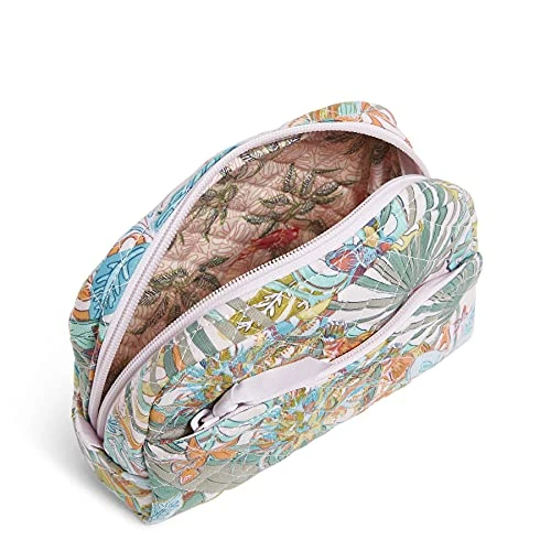 Vera Bradley Women's Recycled Cotton Medium Cosmetic Makeup Organizer Bag, Rain Forest Canopy, One Size 3 Vera Bradley Women's Recycled Cotton Medium Cosmetic Makeup Organizer Bag, Rain Forest Canopy, One Size - Image 3