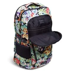 Vera Bradley Recycled Lighten Up Reactive Lay Flat Travel Backpack, Happy Blooms Cross-Stitch -Vera Bradley 51dC0swKlVL