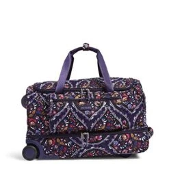Vera Bradley 26 Vera Bradley Women's Duffle Luggage Lighten Up Foldable Duffel Rolling Suitcase, Foxwood Meadow, One Size