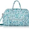Vera Bradley Cotton Compact Weekender Travel Bag, Cloud Vine