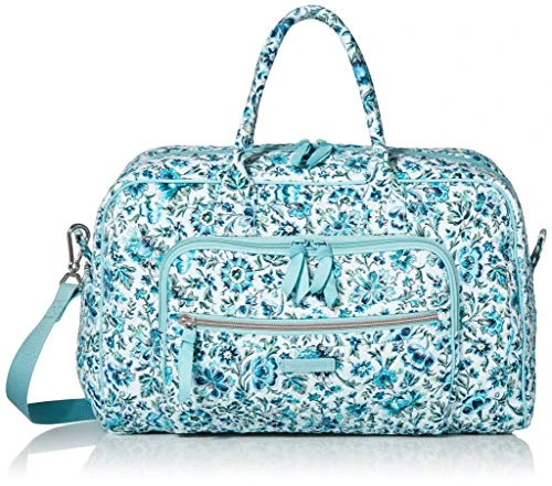 Vera Bradley Cotton Compact Weekender Travel Bag, Cloud Vine 1 Vera Bradley Cotton Compact Weekender Travel Bag, Cloud Vine