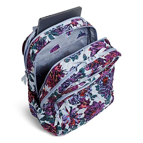 Vera Bradley Signature Cotton XL Campus Backpack, Neon Blooms 5 Vera Bradley Signature Cotton XL Campus Backpack, Neon Blooms - Image 5