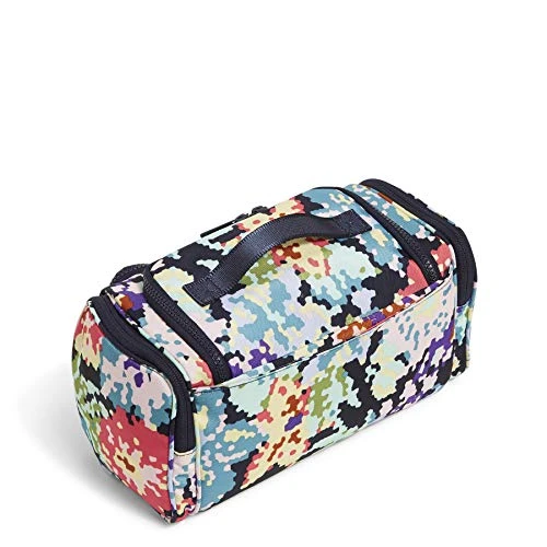 Vera Bradley Women's Recycled Lighten Up Reactive Large Travel Cosmetic Makeup Organizer Bag, Happy Blooms Cross-Stitch, One Size 2 Vera Bradley Women's Recycled Lighten Up Reactive Large Travel Cosmetic Makeup Organizer Bag, Happy Blooms Cross-Stitch, One Size - Image 2