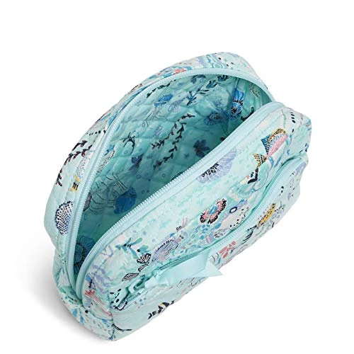 Vera Bradley Women's Cotton Medium Cosmetic Makeup Organizer Bag, Paisley Wave, One Size 2 Vera Bradley Women's Cotton Medium Cosmetic Makeup Organizer Bag, Paisley Wave, One Size - Image 2