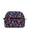 Vera Bradley Women's Lighten Up Medium Cosmetic Makeup Organizer Bag, Foxwood Meadow