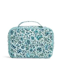 Vera Bradley Women's Signature Cotton Large Blush & Brush Makeup Organizer Case, Cloud Vine
