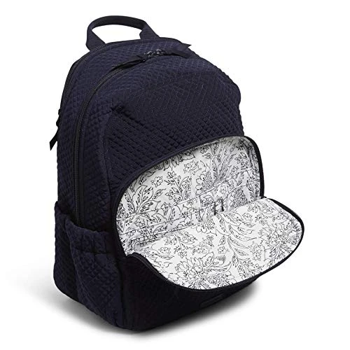 Vera Bradley Women's Microfiber Campus Backpack, Classic Navy, One Size 4 Vera Bradley Women's Microfiber Campus Backpack, Classic Navy, One Size - Image 4