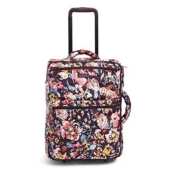 Vera Bradley Women's Lighten Up Small Softside Foldable Rolling Suitcase Luggage, Indiana Blossoms