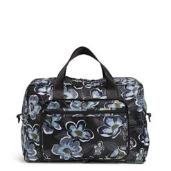 Vera Bradley Packable Weekender Travel Bag, Blooms Shower Black