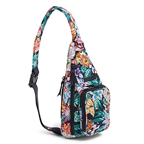 Vera Bradley Women's Cotton Mini Sling Backpack, Happy Blooms, One Size 2 Vera Bradley Women's Cotton Mini Sling Backpack, Happy Blooms, One Size - Image 2