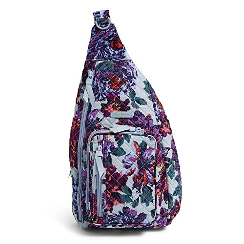 Vera Bradley Women's Cotton Medium Sling Backpack, Neon Blooms, One Size 1 Vera Bradley Women's Cotton Medium Sling Backpack, Neon Blooms, One Size