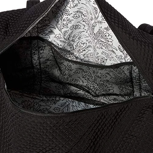 Vera Bradley Women's Microfiber Large Travel Duffle Bag, Black, One Size 3 Vera Bradley Women's Microfiber Large Travel Duffle Bag, Black, One Size - Image 3