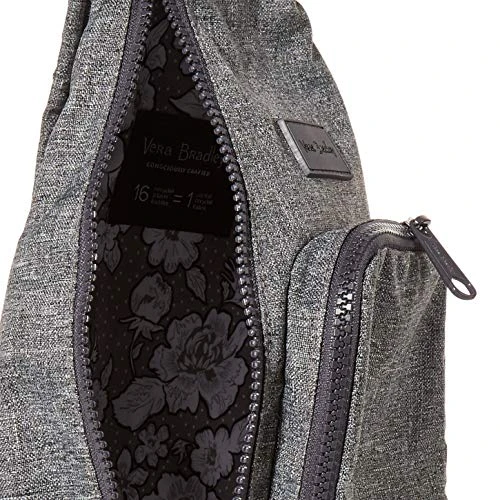 Vera Bradley Women's Recycled Lighten Up Reactive Mini Sling Backpack, Gray Heather, One Size 3 Vera Bradley Women's Recycled Lighten Up Reactive Mini Sling Backpack, Gray Heather, One Size - Image 3