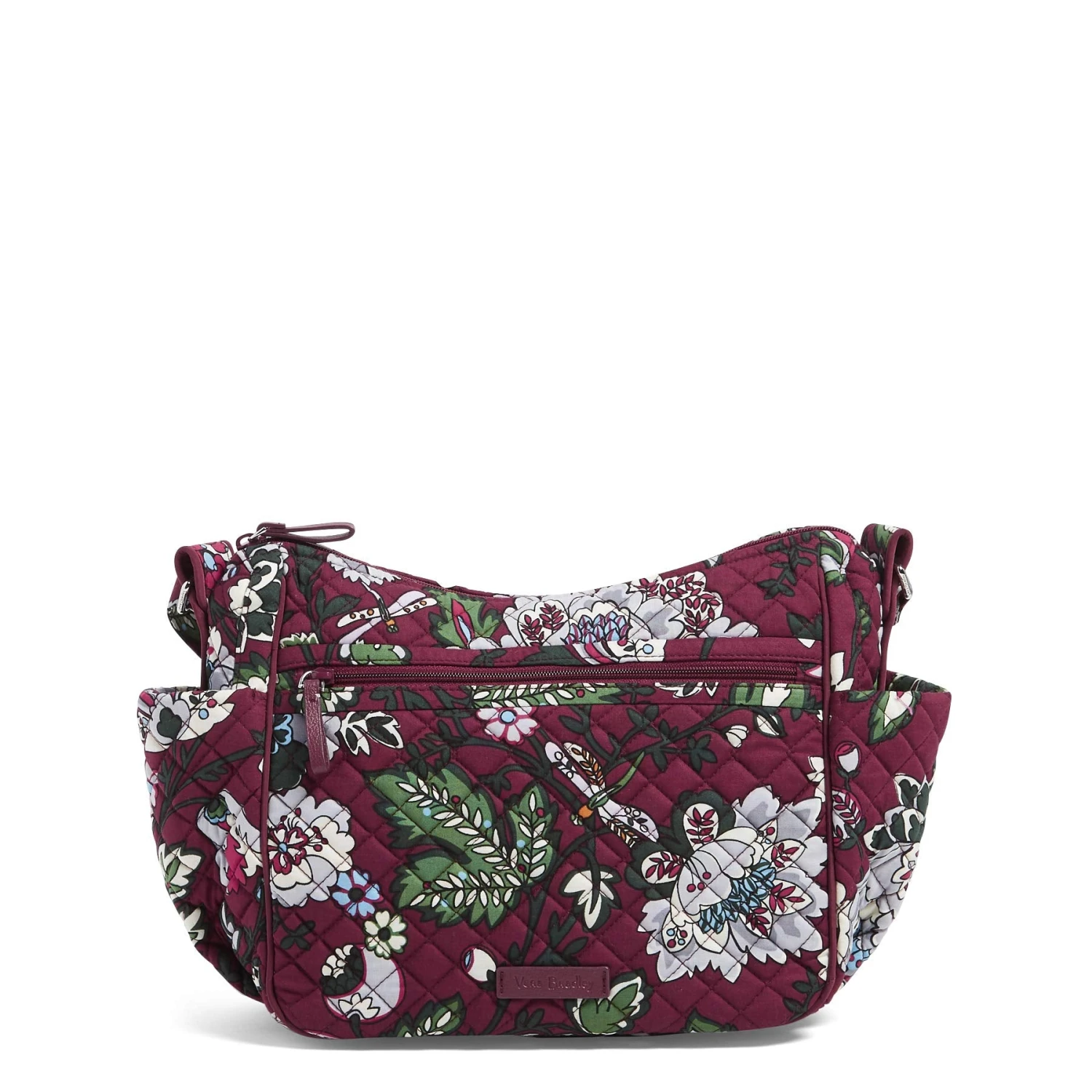 Vera Bradley Women's Signature Cotton On The Go Crossbody Purse, Bordeaux Blooms, One Size 5 Vera Bradley Women's Signature Cotton On The Go Crossbody Purse, Bordeaux Blooms, One Size - Image 5