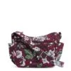 Vera Bradley Women's Signature Cotton On The Go Crossbody Purse, Bordeaux Blooms, One Size