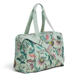 Vera Bradley Signature Cotton Deluxe Weekender, Mint Flowers -Vera Bradley 81VzQPP58UL