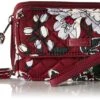 Vera Bradley Women's Signature Cotton RFID All In One Crossbody Wristlet , Bordeaux Blooms, One Size